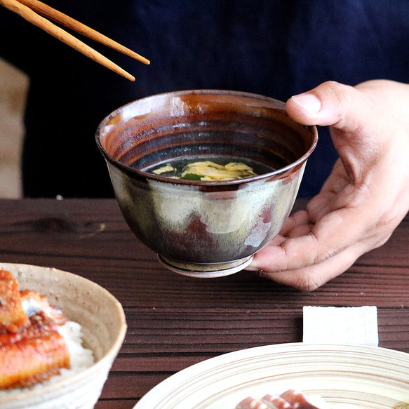 高取燒 高取燒 Ame 釉碗 Ame Motonaga Touen 陶器茶碗 第1張的照片