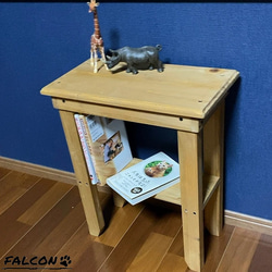 [工房FALCON] ひのきのサイドテーブル　ウォルナットカラーver. 6枚目の画像