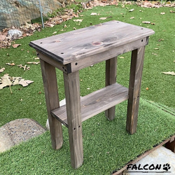 [工房FALCON] ひのきのサイドテーブル　ウォルナットカラーver. 1枚目の画像