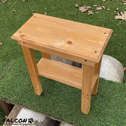 [工房FALCON] ひのきのサイドテーブル　オークカラーver. 4枚目の画像