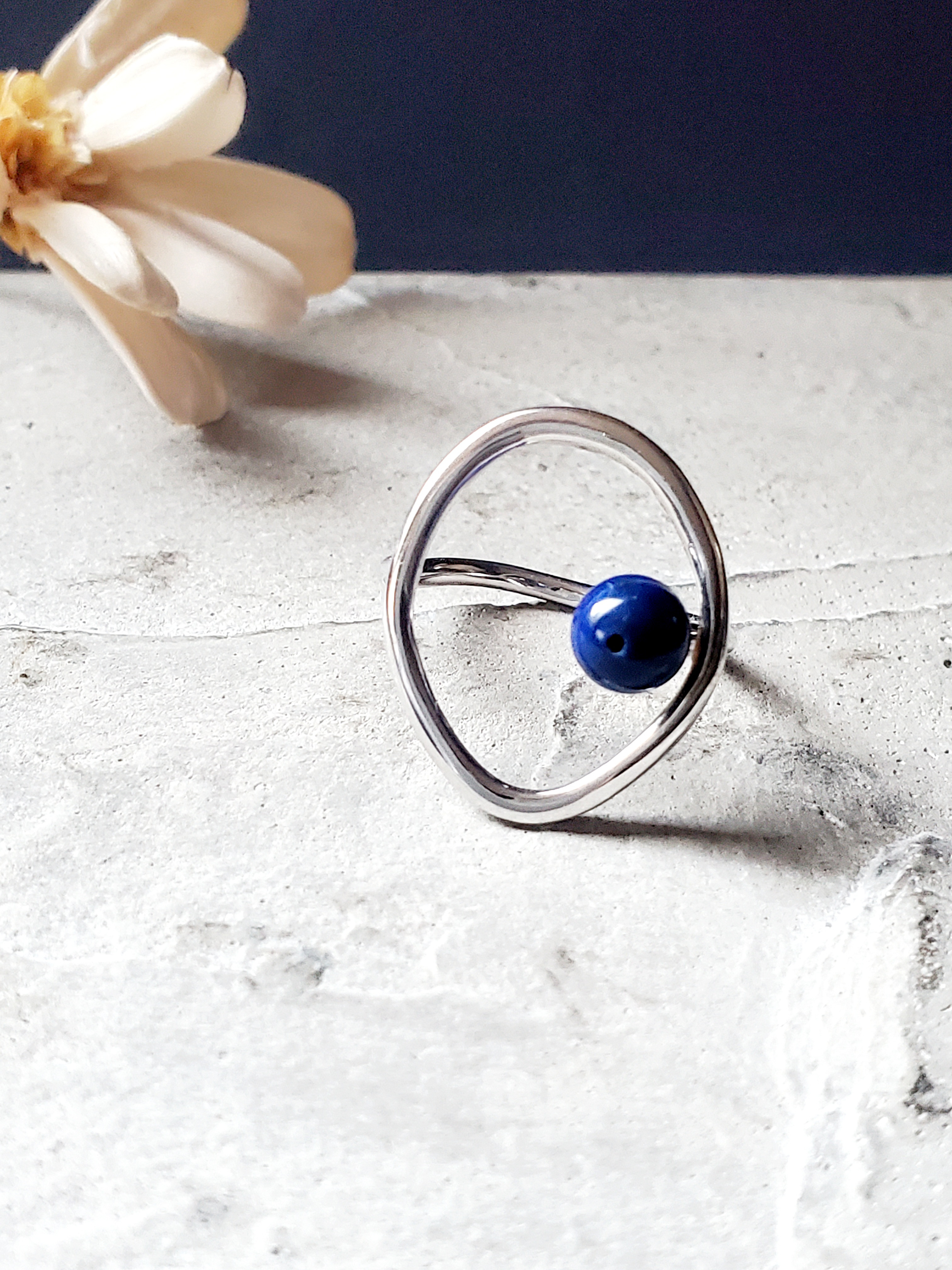 ラピスラズリSV925シルバーサークルリングRS-07