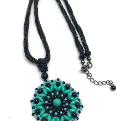 Blue Mandala Necklace＊ブルー曼陀羅ネックレス＊取り外し可能 7枚目の画像