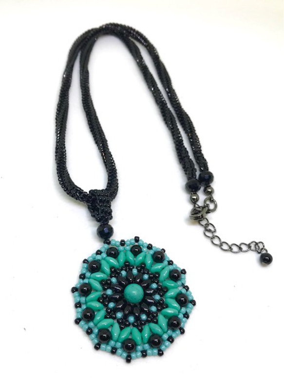 Blue Mandala Necklace＊ブルー曼陀羅ネックレス＊取り外し可能 7枚目の画像