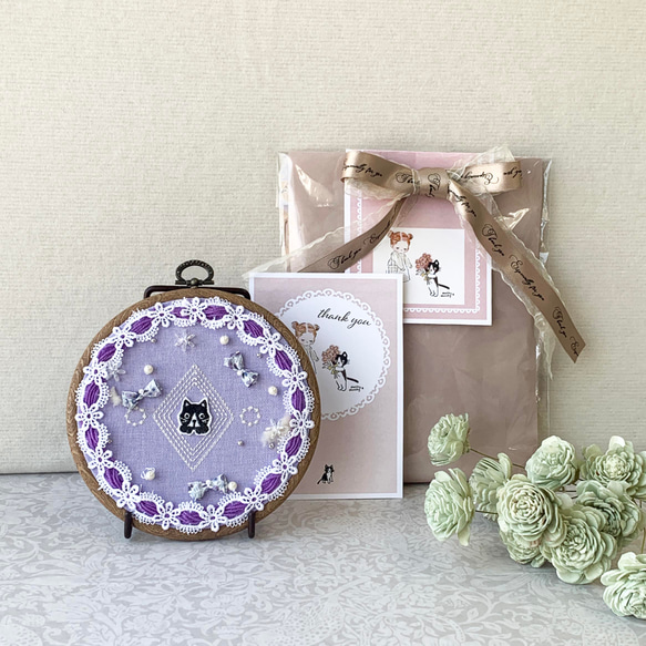 ☆ミュゲです☆秋桜便り2024 コスモスガーデンの刺繍　タペストリー 秀〆 季節の刺繍 タペストリー おしゃれ Mサイズ 桜 ミモザ