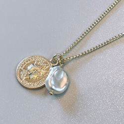 Baroque pearl x COIN stainless chain　50cm 55cm 6枚目の画像