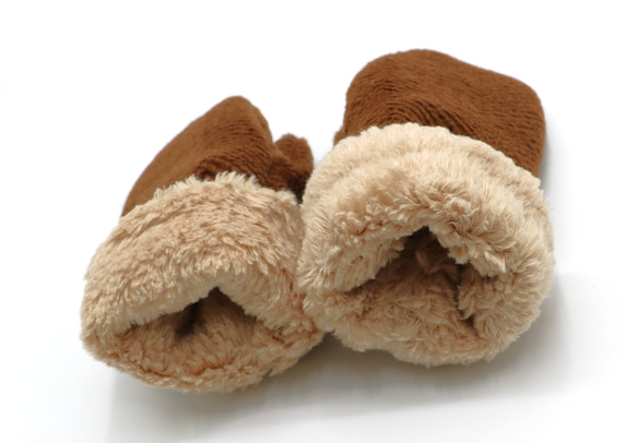 BABY/KIDS Organic Cotton Fur Mittens オーガニックコットンファー ミトン 手袋 4枚目の画像