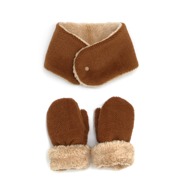 BABY/KIDS Organic Cotton Fur Mittens オーガニックコットンファー ミトン 手袋 3枚目の画像