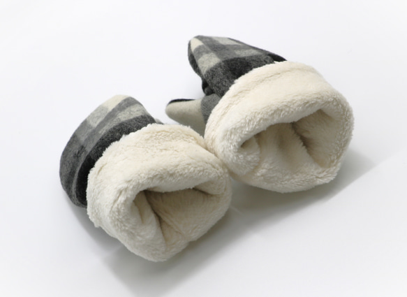 【再販】BABY/KIDS Organic Cotton Fur Mittens オーガニックコットンファーミトン 手袋 4枚目の画像