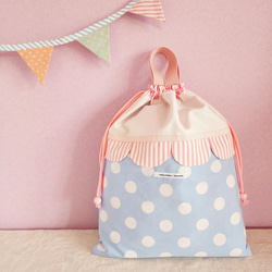 淡色扇貝健身服包，淡藍色，可調整大小 第1張的照片