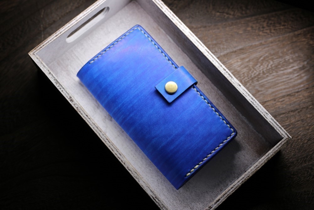 iPhone 14 Pro Max用 海のようなスマホケース【カラー8種】ヌメ革 レザー