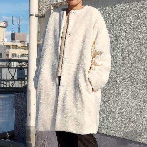 2025年再販】ラスト1枚 あたたかボアコート 軽い 暖か ボア 裏地付き