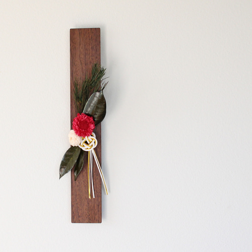 Wall flower 木の壁掛け一輪挿し〜お正月飾り〜2 一輪挿し・花瓶・花器