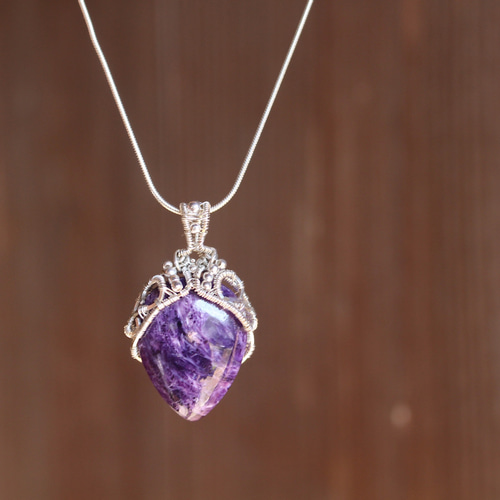 チャロアイト シルバー925 ワイヤーラッピング ペンダント ペンダント