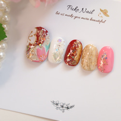 Puke Nail [No.481] Nail Tip♡日式/粉色★成人儀式美甲/和服Nail Tip 第2張的照片