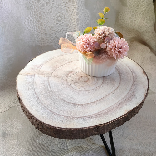 花台・中 丸太桐材 インテリア雑貨 観葉植物 テーブル 小物置き 机