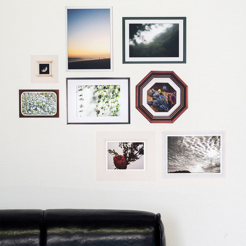 ウォールステッカー｜額縁｜8枚セット｜オリジナル写真｜インテリア