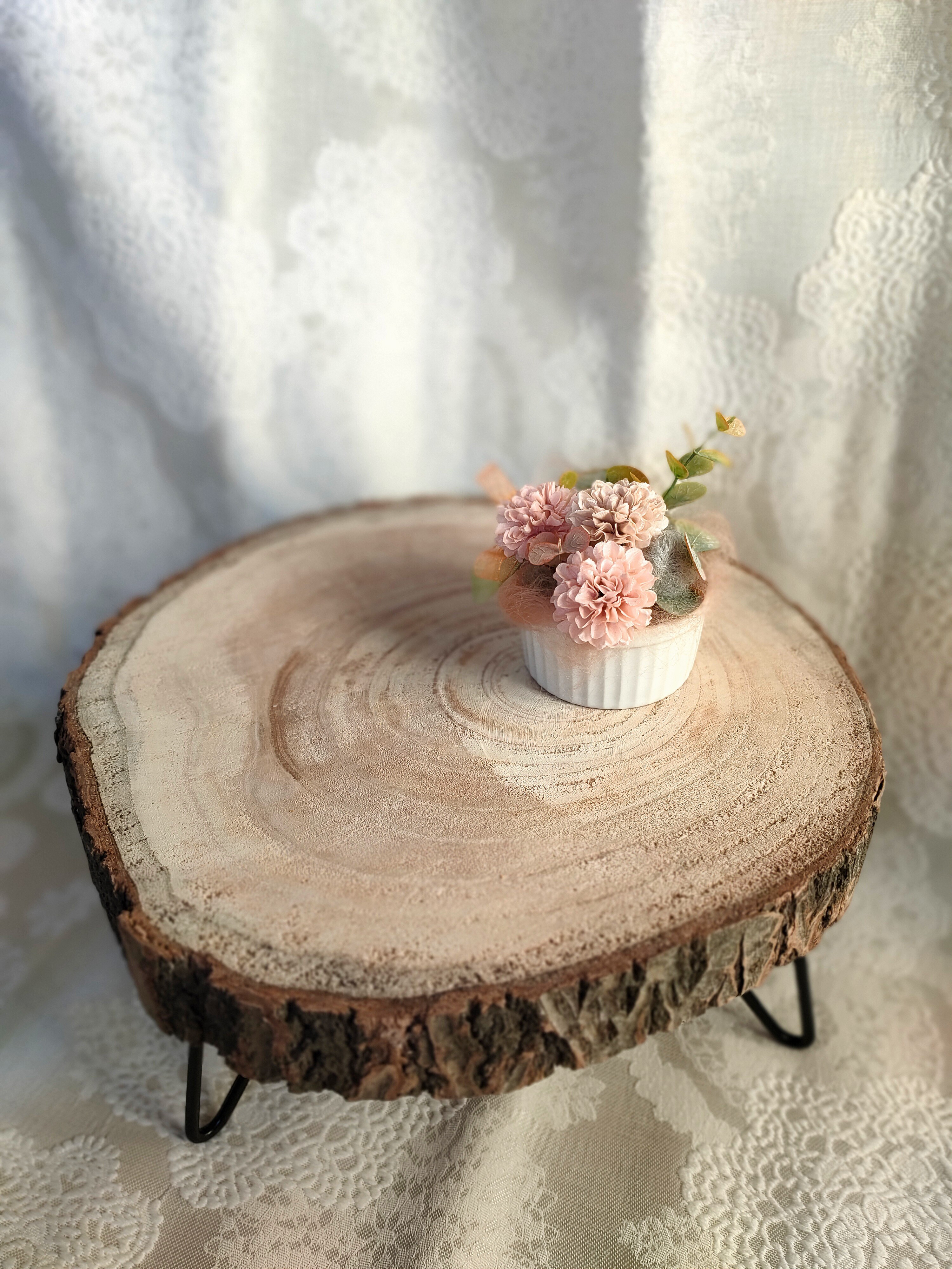 花台・大　丸太桐材　インテリア雑貨　観葉植物　テーブル　小物置き　机