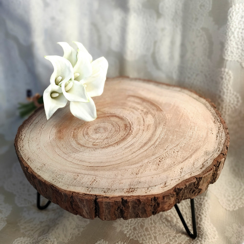 花台・大 丸太桐材 インテリア雑貨 観葉植物 テーブル 小物置き 机