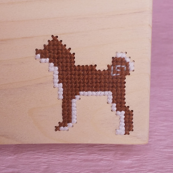 木刺繍 筆箱 柴犬 4枚目の画像