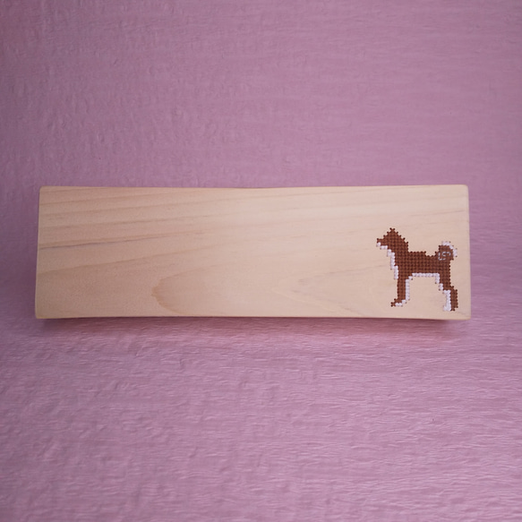 木刺繍 筆箱 柴犬 3枚目の画像
