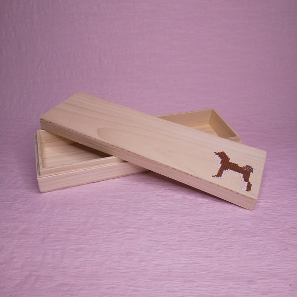 木刺繍 筆箱 柴犬 5枚目の画像