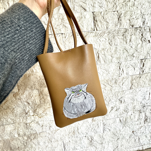 マヌルネコ イラスト サコッシュ スマホポシェット スマホポーチ ミニ