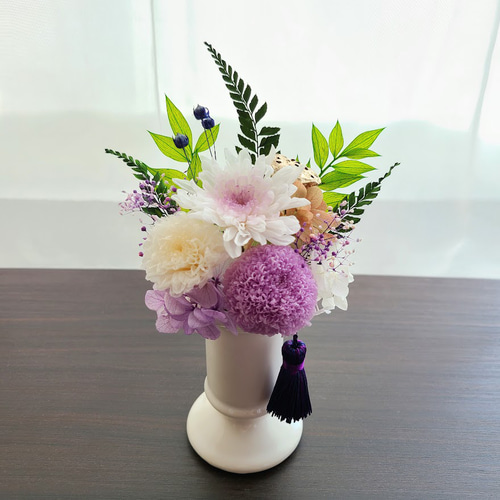 仏花　プリザーブドフラワー　紫とことね菊　一対　専用 仏花 プリザーブドフラワー 紫とことね菊 一対 専用 仏花 プリザーブド