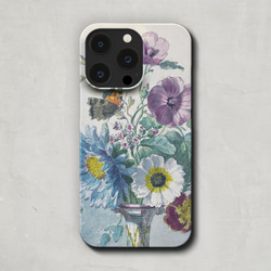 スマホケース / ウィレム ファン リーン「蝶 のいる 花束」 iPhone 全機種対応 春 水彩 レトロ 絵 個性的 2枚目の画像