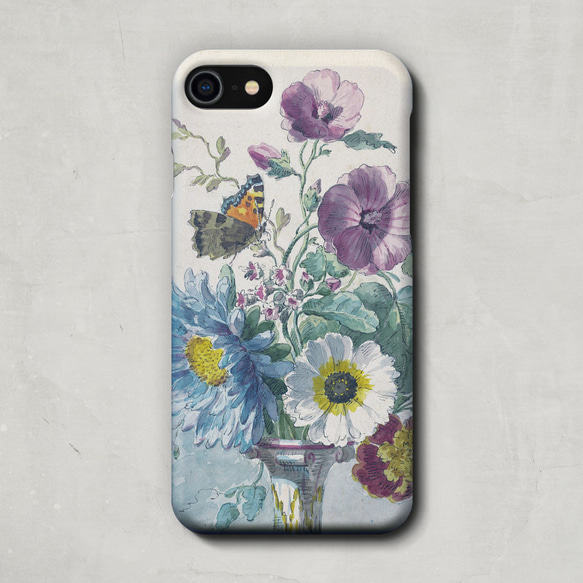スマホケース / ウィレム ファン リーン「蝶 のいる 花束」 iPhone 全機種対応 春 水彩 レトロ 絵 個性的 3枚目の画像