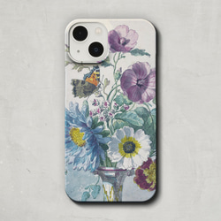 スマホケース / ウィレム ファン リーン「蝶 のいる 花束」 iPhone 全機種対応 春 水彩 レトロ 絵 個性的 1枚目の画像
