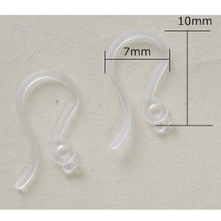 １００個（50ペア）プラスチック製ピアス用パーツ/クリアカラー/ピアスベース・フックタイプ・金属アレルギー対応 ／93 4枚目の画像