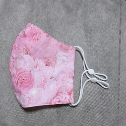 【受注生産】特別な日に　ピンクの花束の様に・表地綿・裏地Ｗガーゼ・贈り物にも　S・Mサイズ 3枚目の画像