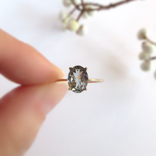 バイカラーカイヤナイト　プラチナ　リング　8号 ネパール産カイヤナイト2.49ct ブラウンダイヤ0.22ct プラチナ リング