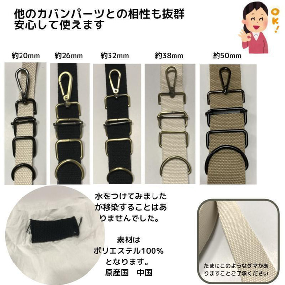 カバンテープ38mmダークグレー5M綿ぽいアクリルテープ風【KT38D5】③ 4枚目の画像