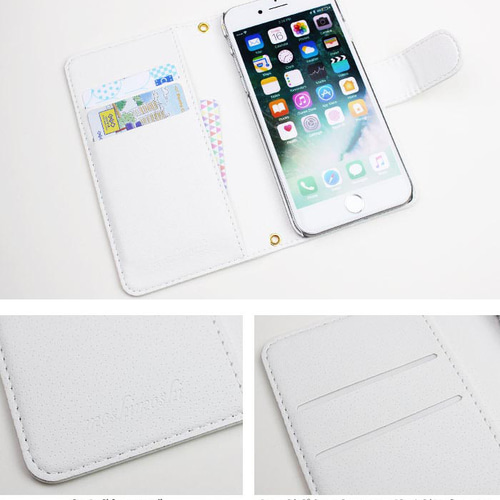 ほぼ全機種対応 スマホケース 手帳型 稲荷 鳥居 お稲荷様 白い狐