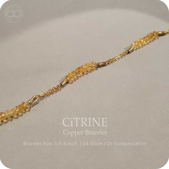 CiTRINE シトリン★カッパーブレスレット HB005 4枚目の画像