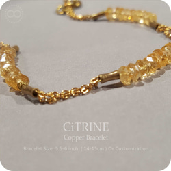 CiTRINE シトリン★カッパーブレスレット HB005 3枚目の画像