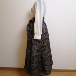 SOLD　着物リメイク　フレアーギャザースカート　紬 4枚目の画像