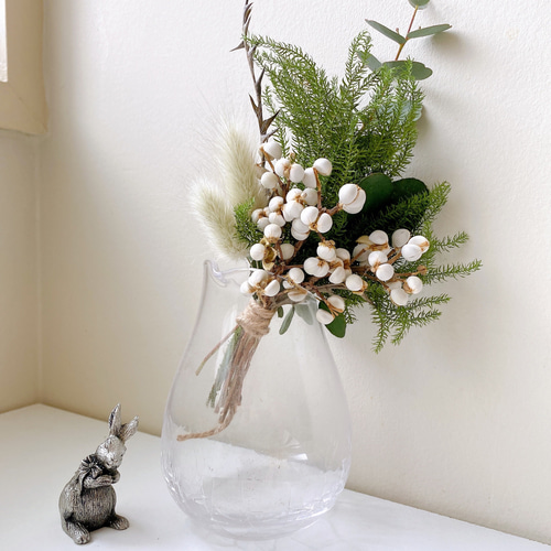 White & Green ナチュラル お正月飾り2Wayでスワッグにも White & Green ナチュラル お正月飾り2Wayでスワッグにも