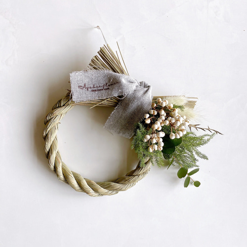 White & Green ナチュラル お正月飾り2Wayでスワッグにも ナンキンハゼ