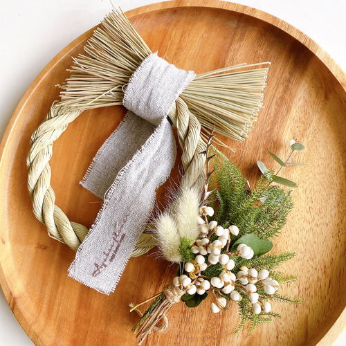 White & Green ナチュラル お正月飾り2Wayでスワッグにも ナンキンハゼ  