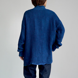 華夫格運動衫/藍色/三河紡織 第3張的照片