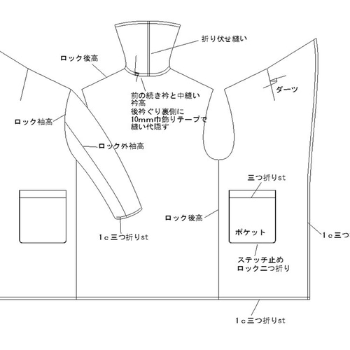 美品★45R ショールカラー フレア コート コットン　ゆったり　FREE 型紙 ショールカラーコート A048-P レディース 型紙 cobacagari