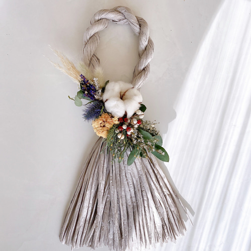 ラベンダーとユーカリ香る ナチュラル タッセル型 お正月飾り ドライ