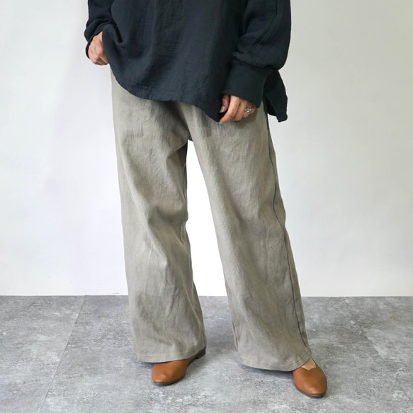 【福袋】華夫格衛衣/藍色+針織闊腿褲/卡其色 第14張的照片