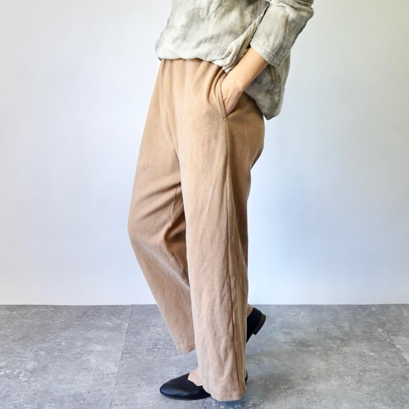 【福袋】華夫格衛衣/本色+針織闊腿褲/棕色 第14張的照片
