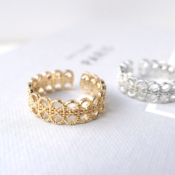 Morlinオリジナルデザインメキシコオパールとペリードットのリング18k