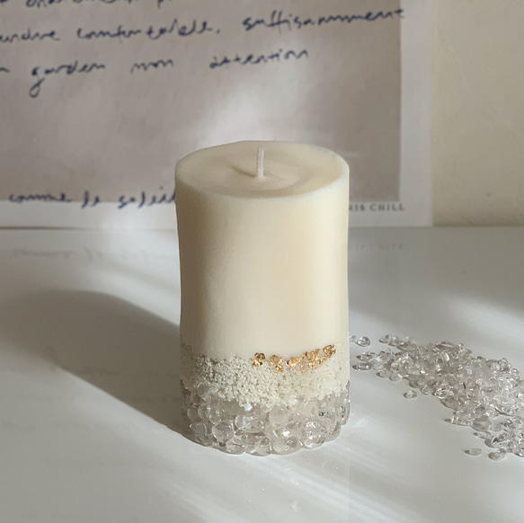 【水晶】クリスタルピラーキャンドル Crystal pillar candle Crystal キャンドル・キャンドルホルダー