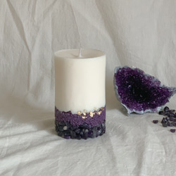 【アメジスト】クリスタルピラーキャンドル ~ Crystal pillar candle  - Amethyst - 2枚目の画像