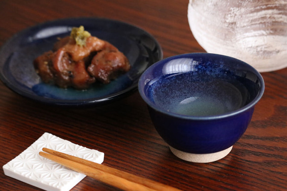 小石原燒 小石原燒 青金石釉 酒杯 清酒杯 Ochoko Maruta 窯 Ota Gohaya 陶器餐具 maruta-033 第1張的照片
